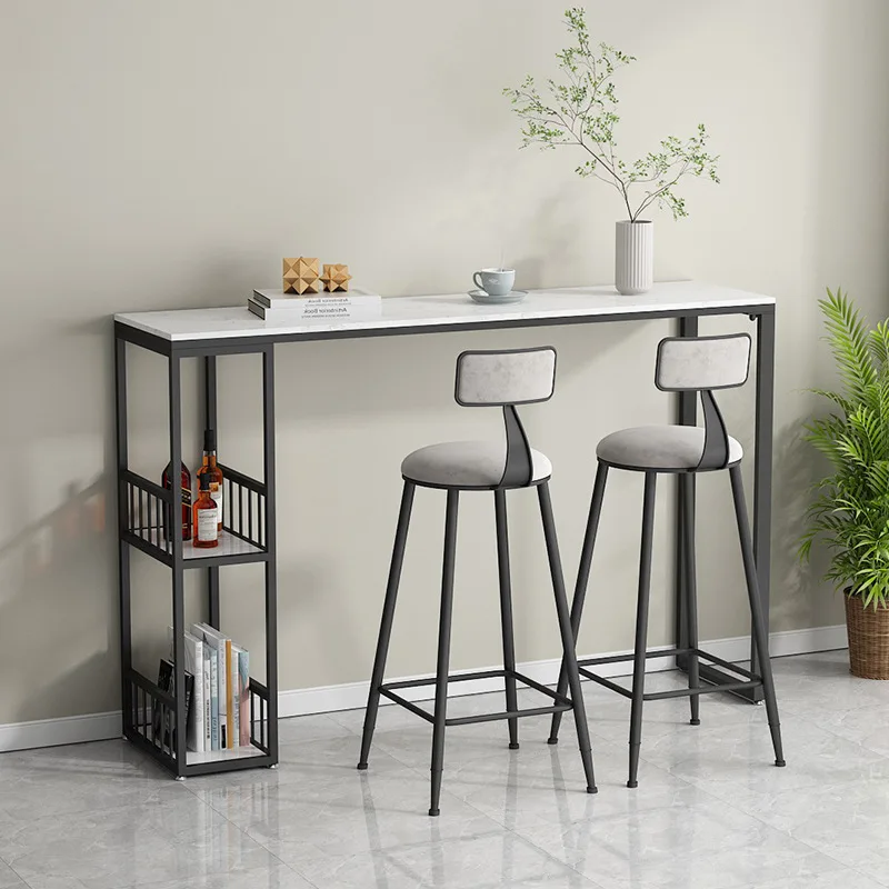 

Light luxury rock slab bar table integrated household window modern small apartment living room partition cabinet balcony high t