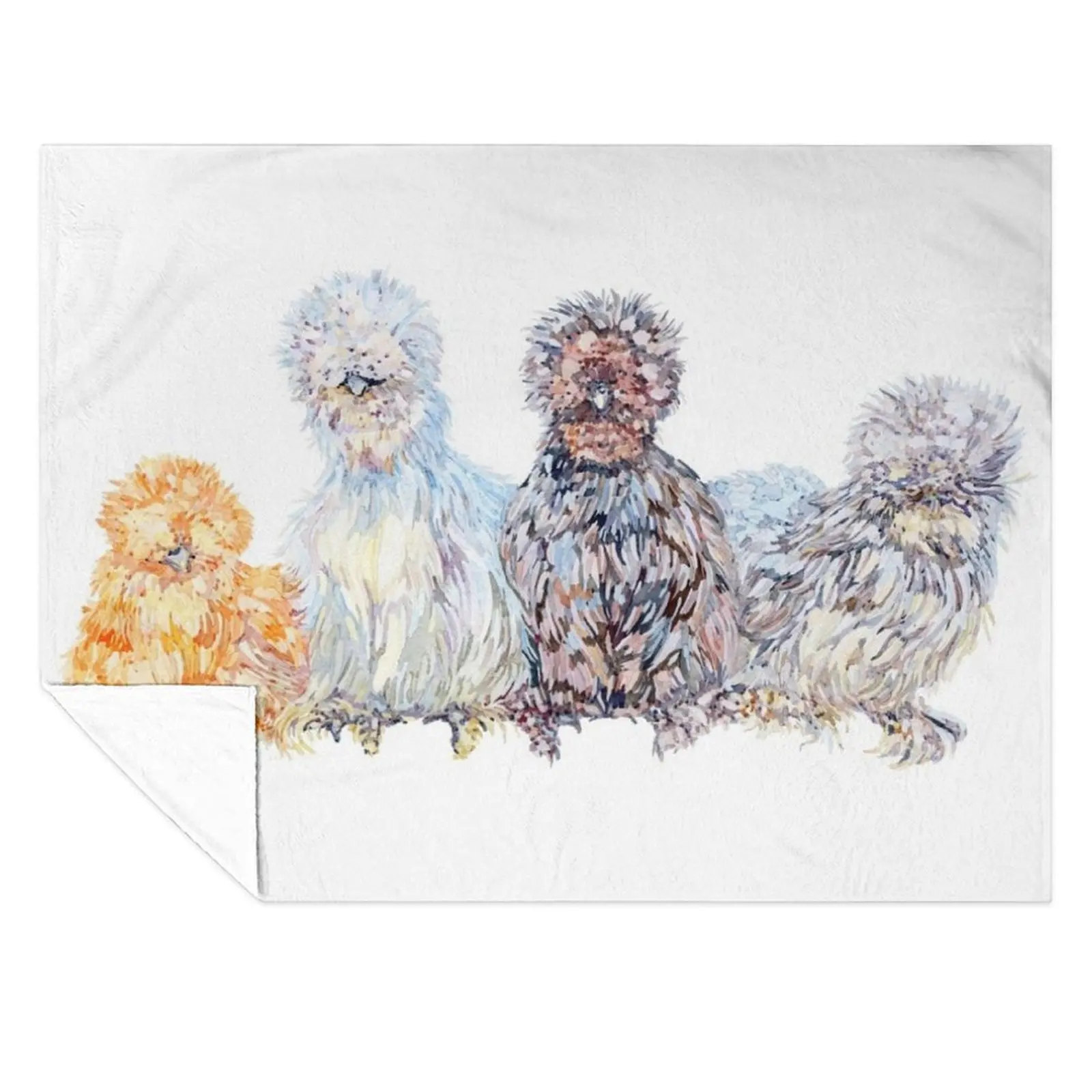 

Silkie Chicken Huddle Throw Blanket Hair Bed linens Designers Decorative Sofas Blankets