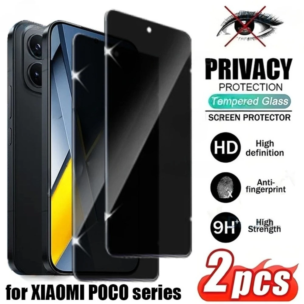 

2Pcs Anti Spy Full Screen Protector for Xiaomi Poco F8 F7 Ultra Pro F6 F5 F4 F3 GT Tempered Glass for Poco X7 X6 X5 X4 Pro X3 GT