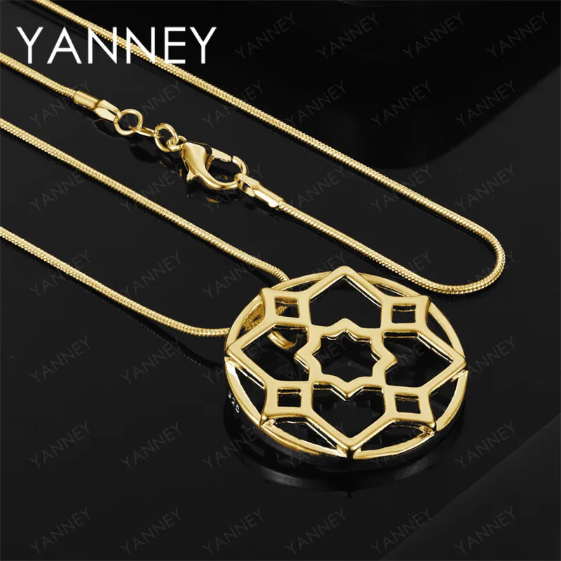 

925 Sterling Silver 18K Gold 16-30 Inch Delicate Flower Pendant Necklace Fashion Women's Gift Wedding Jewelry Accessories