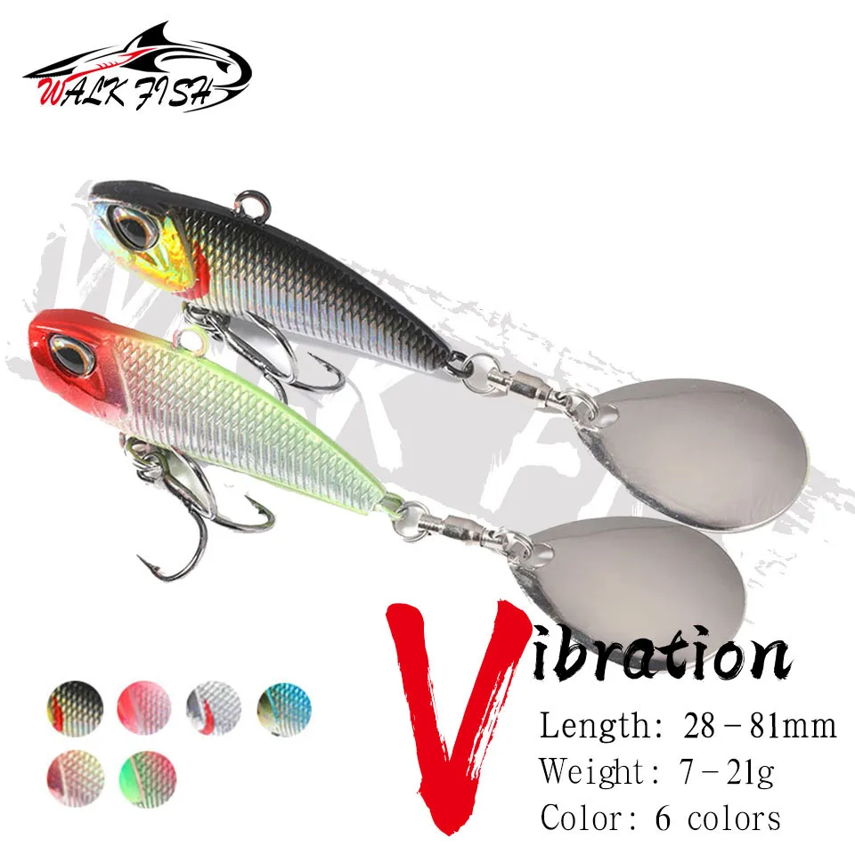Caminhada peixe 7g 11g 15g 21g spinner isca de metal vib isca de pesca rotativa cauda vibração lantejoulas japão wobbler isca de corrico pesca