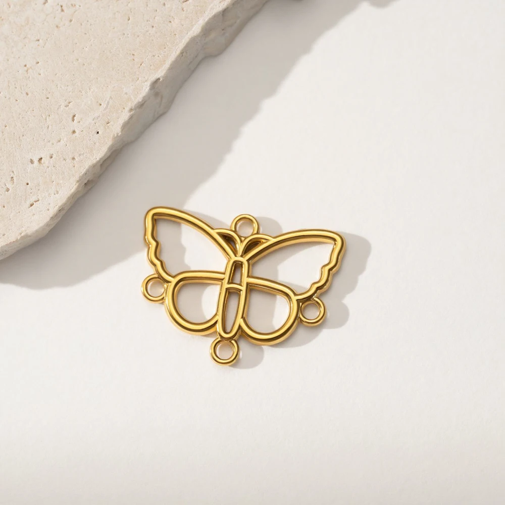 2 Stück Edelstahl-Ohrringverbinder, Boho-Gold-Hohlanhänger für Frauen, DIY-Schmuck, Ohrringe, Halsketten, Großhandel – Detail 5
