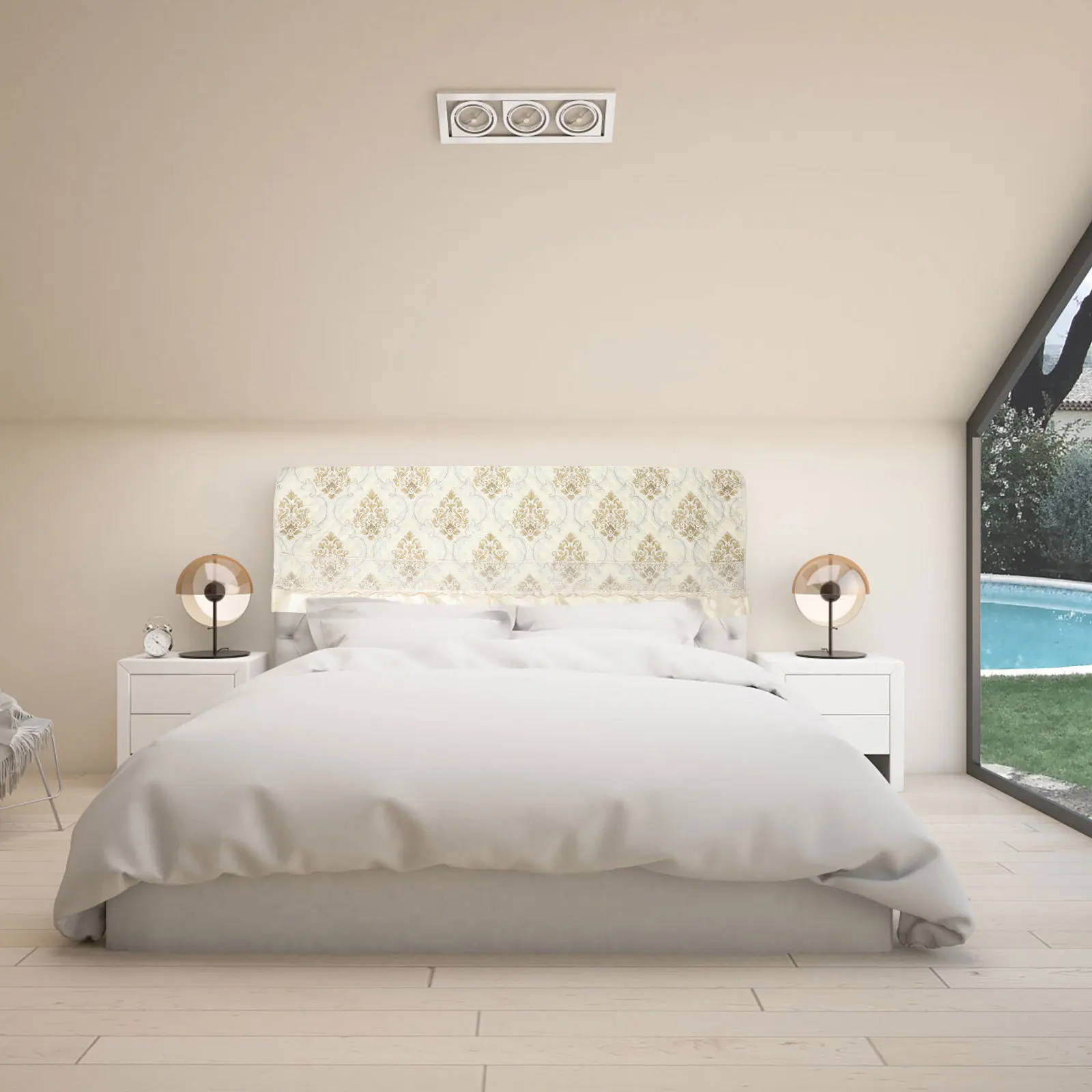 

Thickened Headboard Cover Stretchable Soft Padded Protector Slipcover for Upholstered 1.8m Bed Quilted Headboard Cleaner