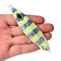 80G 100G luminous Metal Jig Fishing Lure Off Shore Slow Pitch Jig Super Hard Vertical Jigging Spoon Fishing Tackle sea fishing