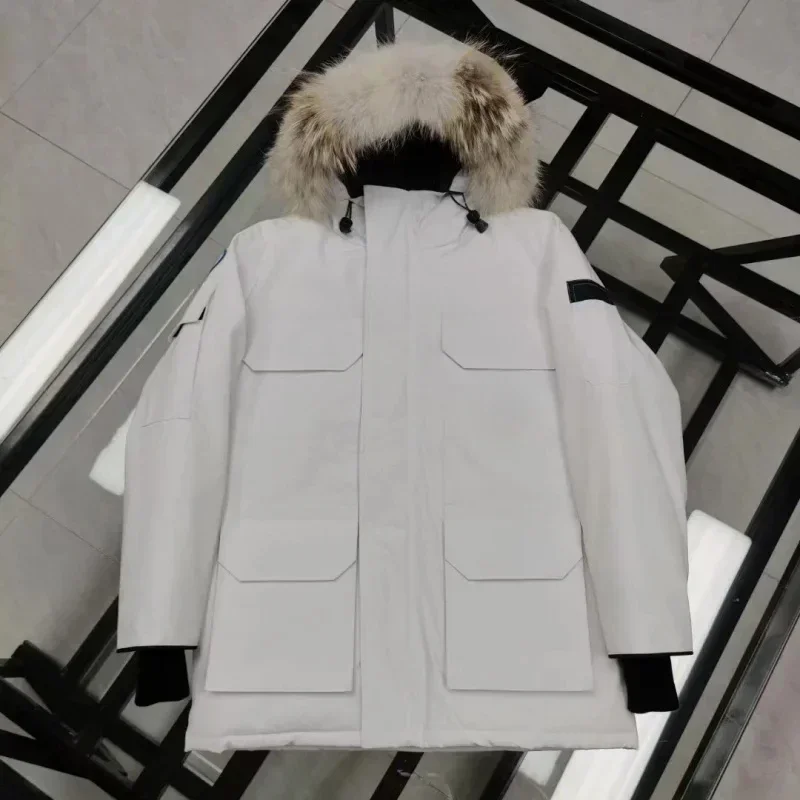 Cana * a Go * se Cor sólida Windproof Crop Puffer Jacket Unisex Inverno Grosso Curto Estilo 90% White Goose Down Jacket Womans Coa