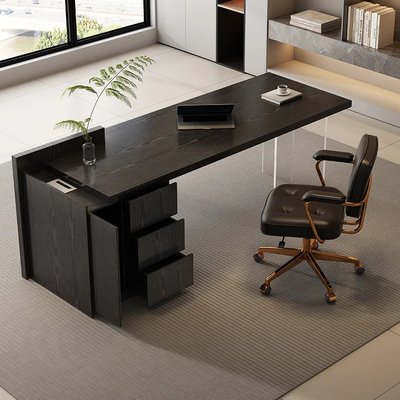High-end Study Office Desks Simple Acrylic Suspended Computer Office Desks Modern Italian Minimalist Furniture Bureau JT40O