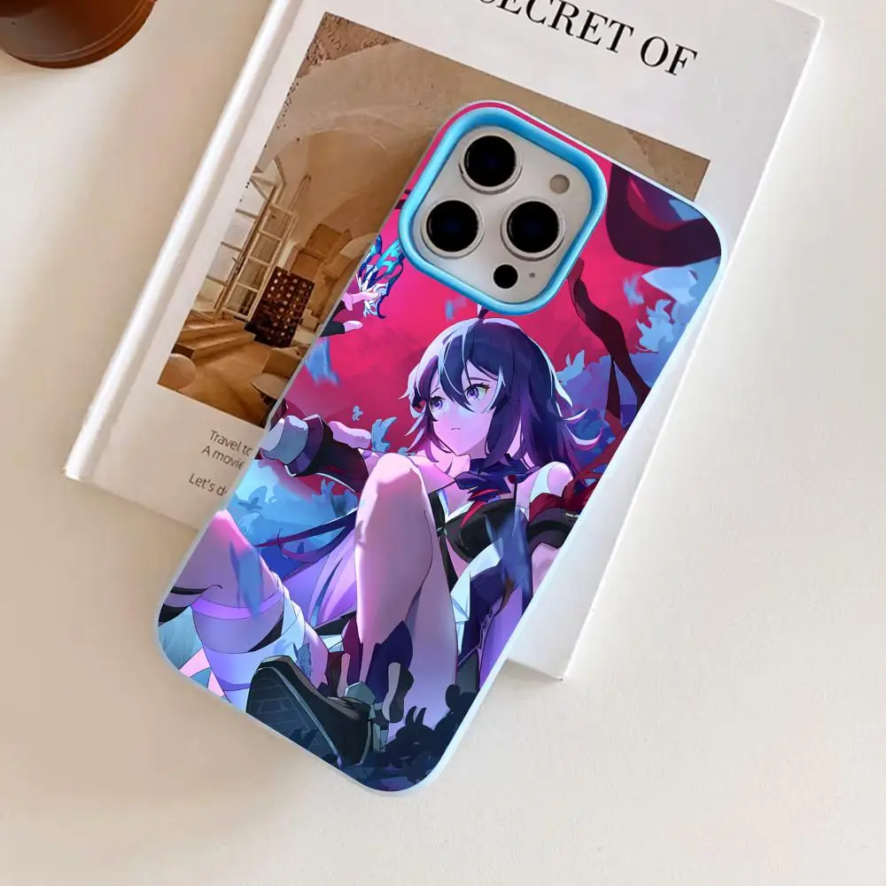 

HSR Seele Jelly Double layer Light Blue Mobile Phone Case for iPhone 17 16 15 14 13 12 11 Air Pro Max Plus Protective