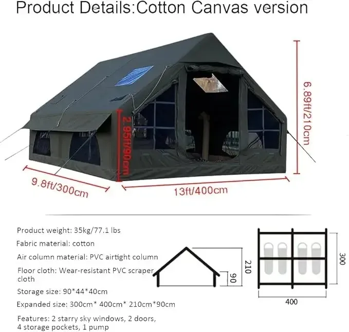 خيمة تخييم جديدة من القماش البلاستيكي المتين YX لعام 2025، خيمة مغامرة خارجية مقاومة للماء