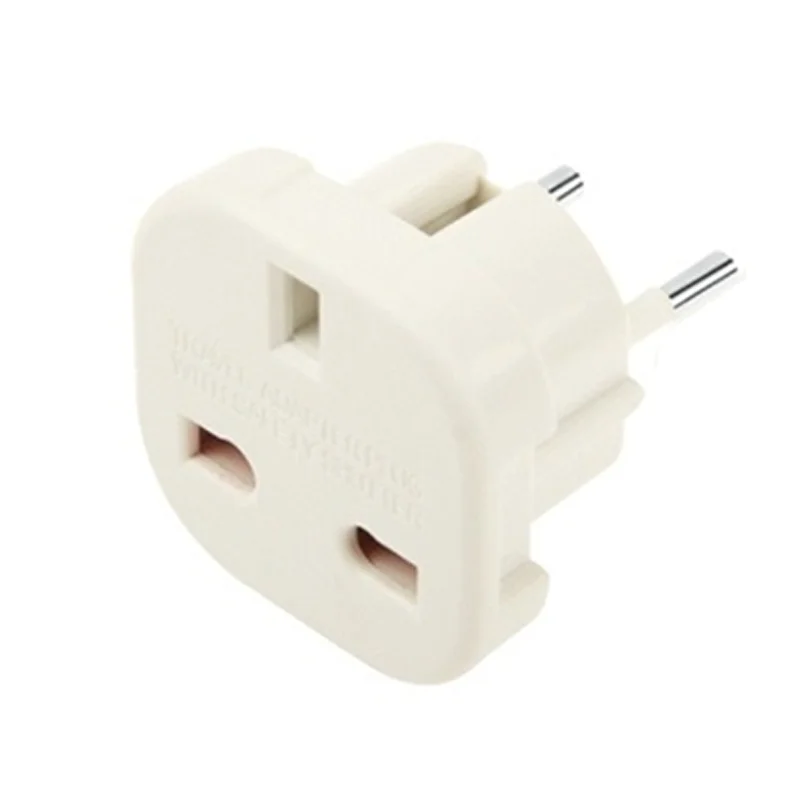 UK To EU 3PIN Plug Europe Travel Converter Adapter Plug 2pin Wall Plug Socket Connector Adaptor for International Travelling