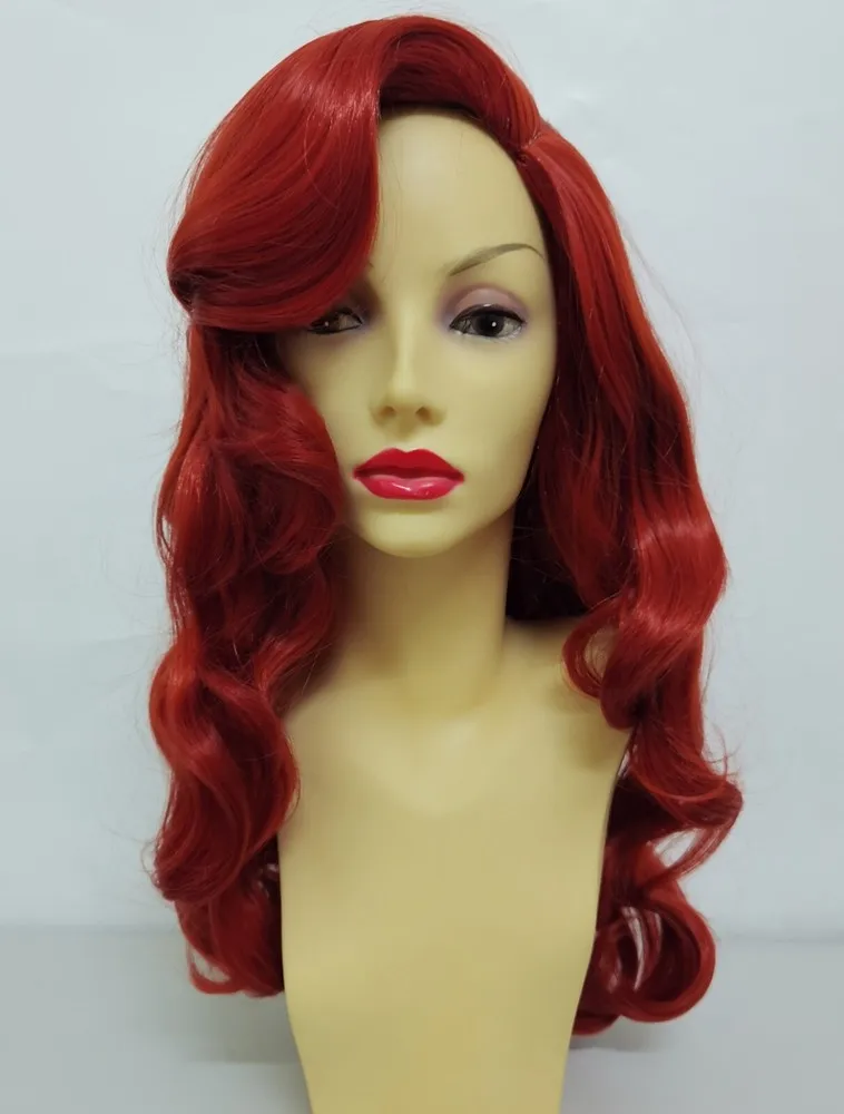 WIG KOSTUM COSPLAY BERGELOMBANG MERAH PANJANG KELINCI JESSICA DELUXE