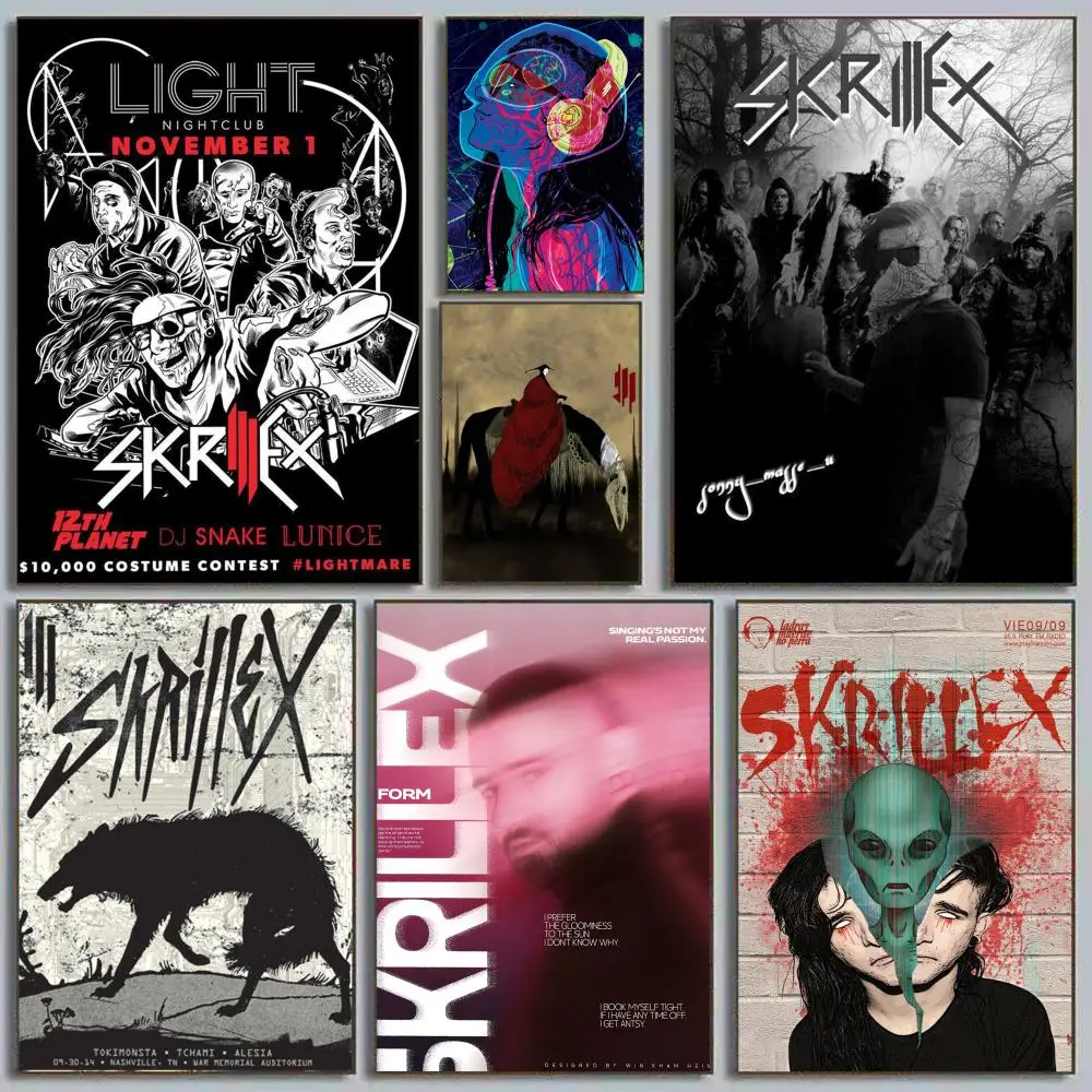 

Singer s-Skrillex Poster HD Art Sticky Wall Waterproof Home Living Room Bedroom Bar Aesthetic Decoration