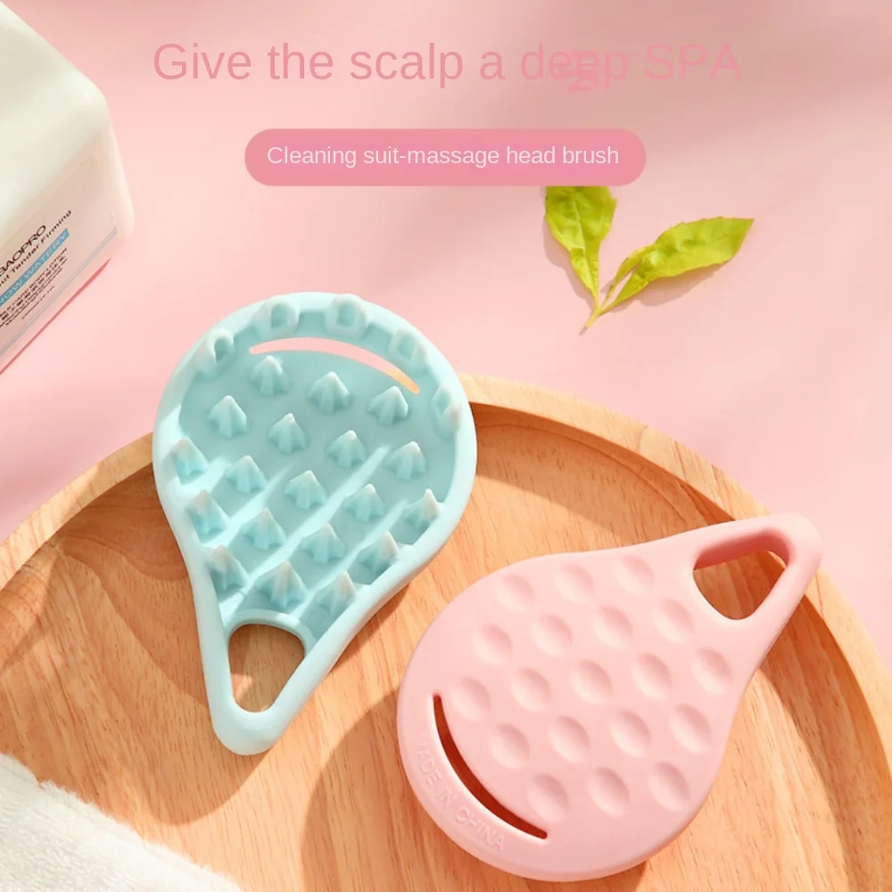 Wet and Dry Use Shampoo Massage Brush Relieve with Hanging Hole Hend Washing Comb Spa Durable Silicone Massage Comb Bath