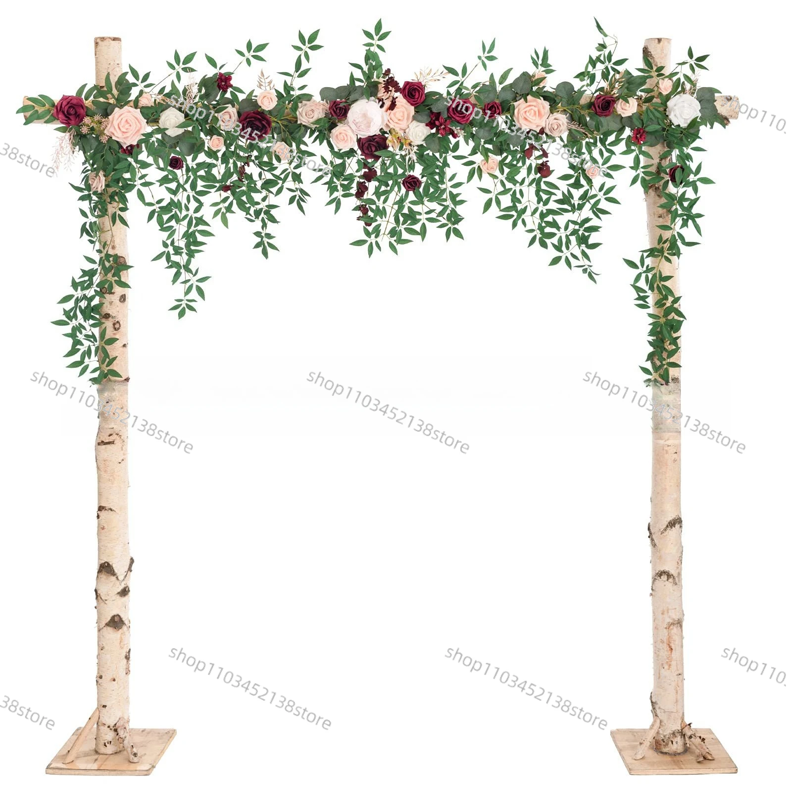 arrangement-de-fond-de-ceremonie-de-fete-d'arc-de-mariage-de-fleur-de-rotin-de-simulation