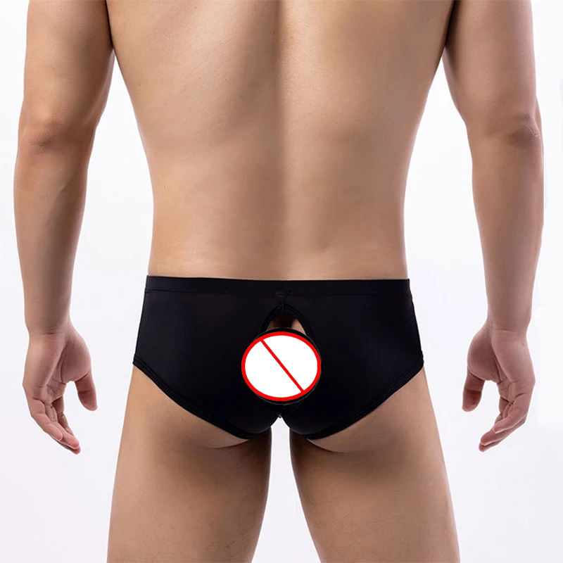 ملابس داخلية للرجال خفيفة الوزن بلون موحد وملابس داخلية ناعمة قابلة للتنفس مع تصميم خلفي مجوف للرجال
