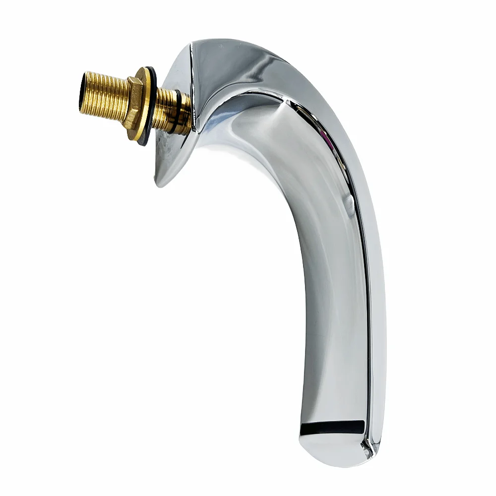 304 Stainless Steel Brass Flat C Waterfall Bathtub Faucet 1/2" Bathroom Shower Basin Water Faucet Hot Tub Water Draw-off Tap