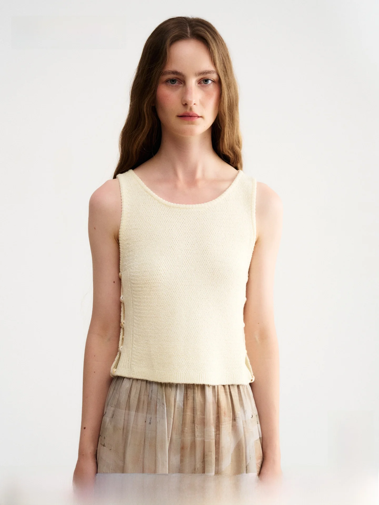 

Жилет женский Hamere26 ручной вязки с ажурной текстурой, вышивкой, приталенный, весна-лето, модный