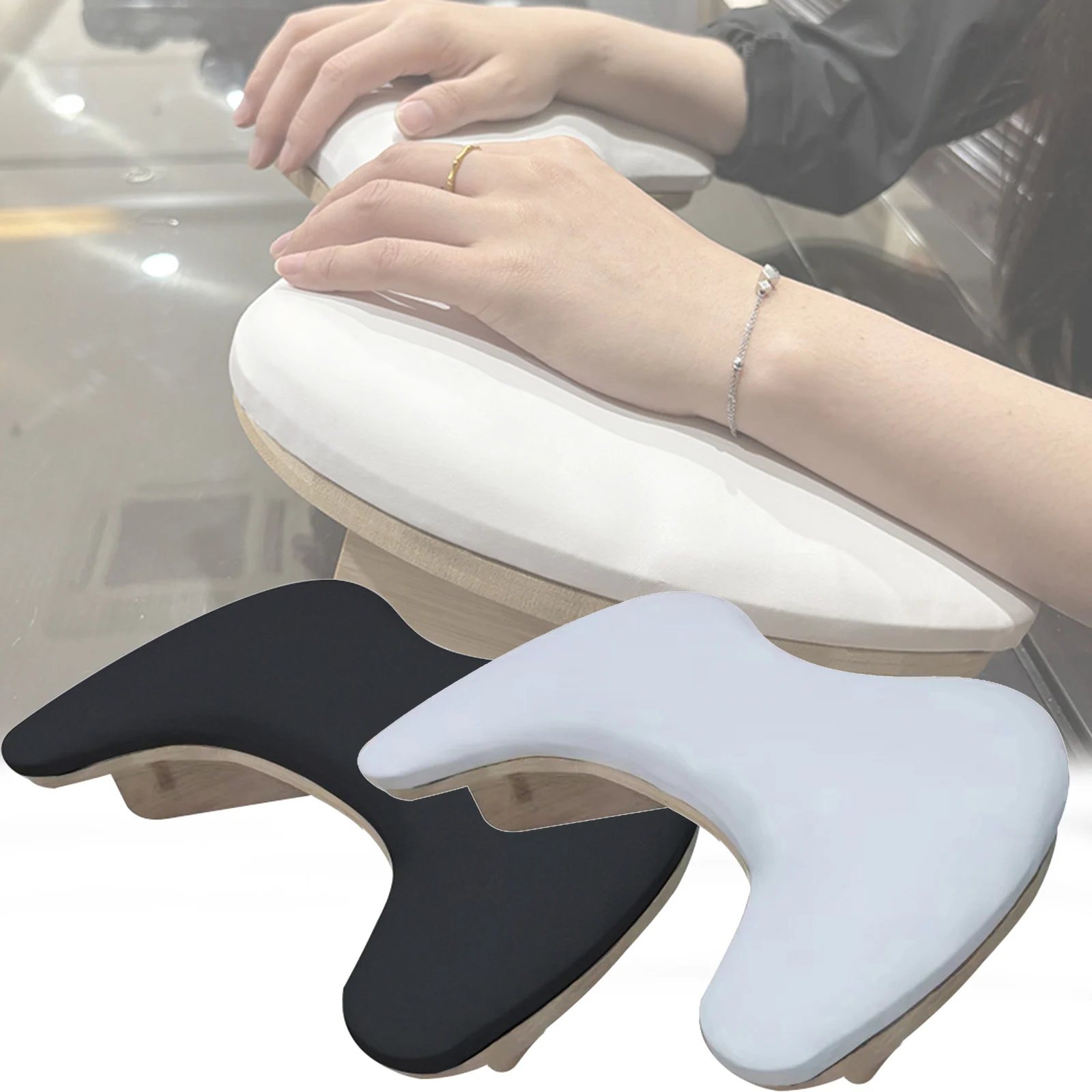 Oreiller repose-main pour ongles en forme de U 15 °   Support double main incliné en cuir PU souple pour Nail Art, manucure et pédicure, outils de bricolage pour Salon