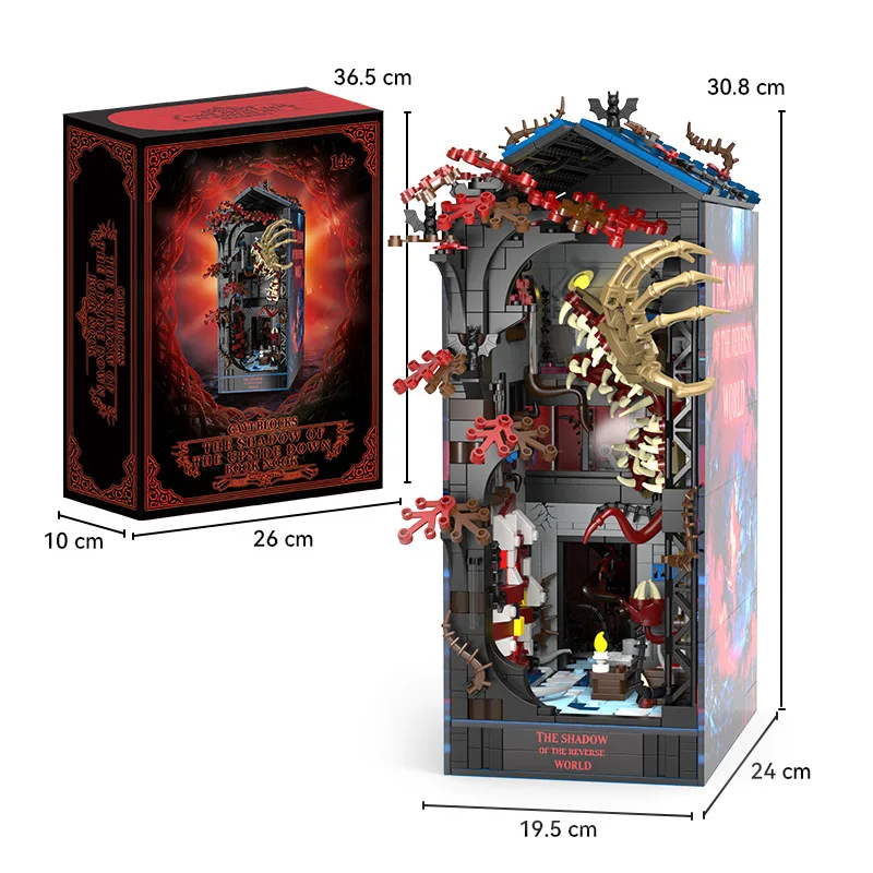Nouveau livre coin Miniature BUilding blocs Kit étranger Vecna horloge figurines onze Van Demogorgon 3D Puzzle étagère enfants cadeaux
