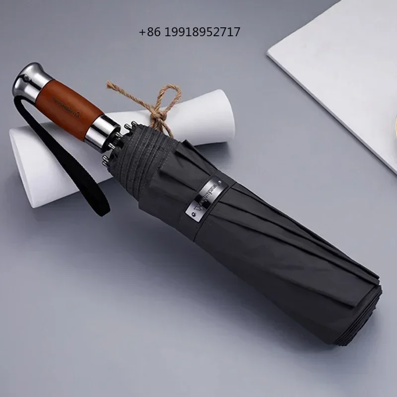 Automatic Umbrella Large Parasol Male Business Folding Umbrellas Reinforced Waterproof Rain Resistant Lightweight Uv JJ572