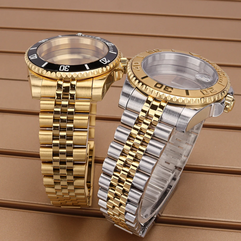 40mm Watch Case Bracelet Sapphire For NH35 NH36/34 Miyota8215 ETA2824  Ceramic Insert 28.5mmDial YACHT-MASTER SUB GMT Mods Parts