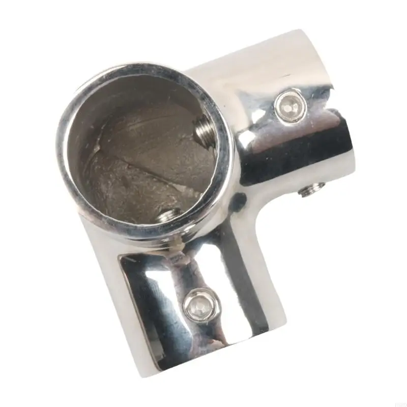 Corner Tube Joint Tees Connector for Boat Railings 316 Stainless Steel Three-Way Fitting with Polished Finish and Set Screw