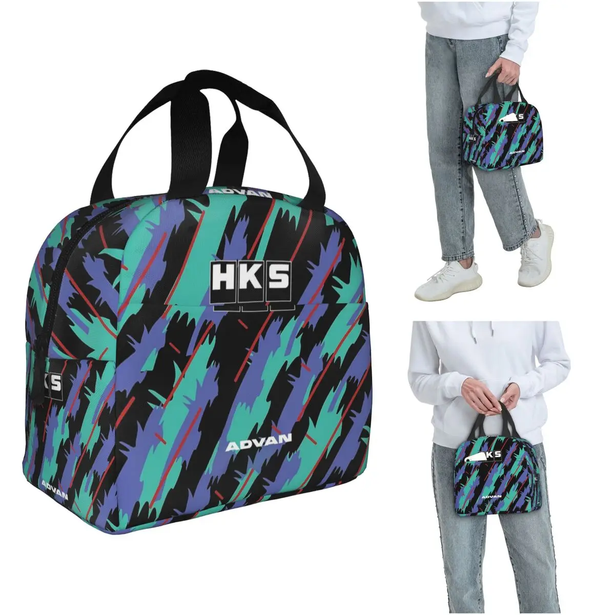 

HKS Advan JDM Insulated Lunch Bag for Kids School Cooler Thermal Food Box Tote Portable Lunch Boxes Container