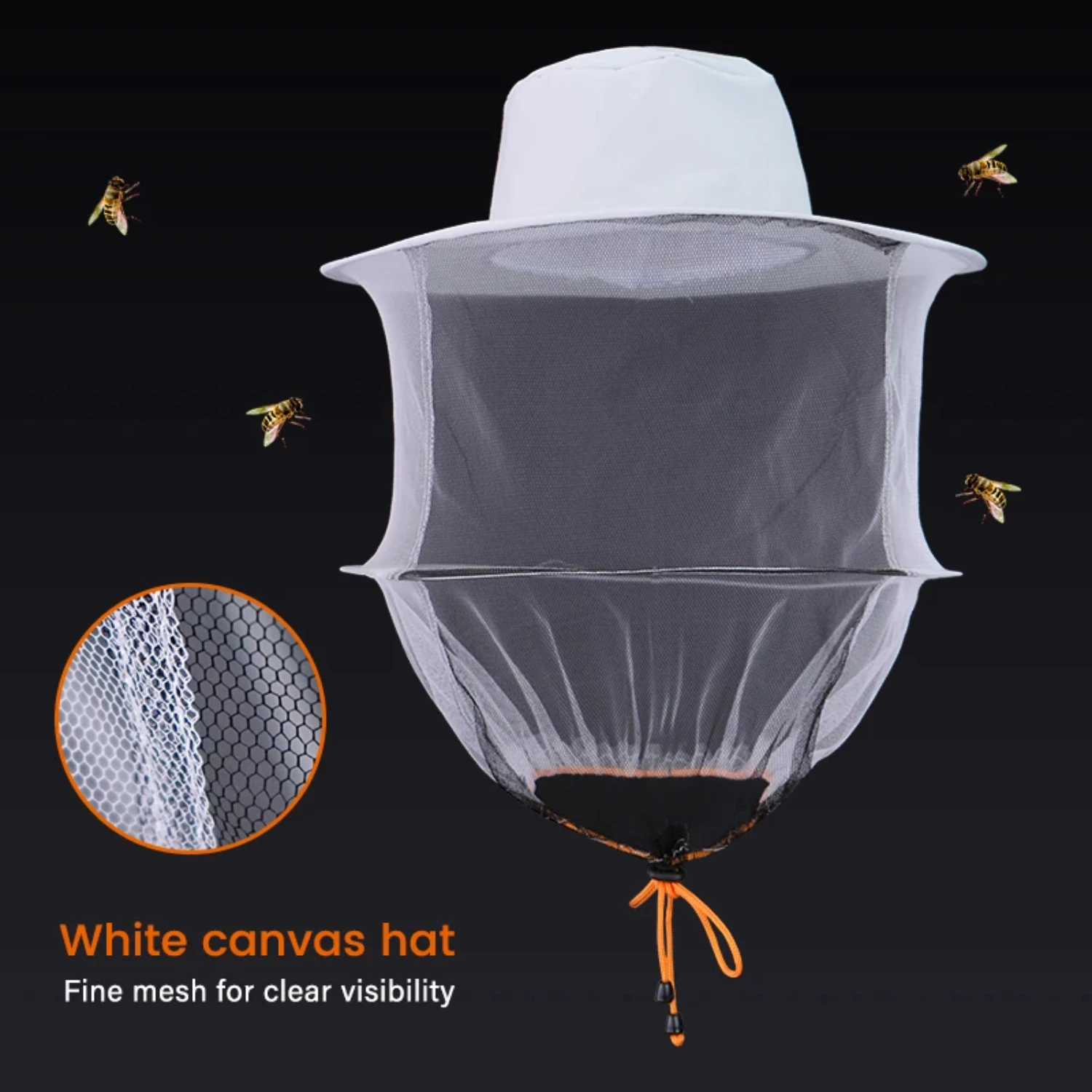 Professional Beekeeping Hat with Brim and Thickening Face for Sunscreen, Half-Length Special Protection - Beekeeper Supplies