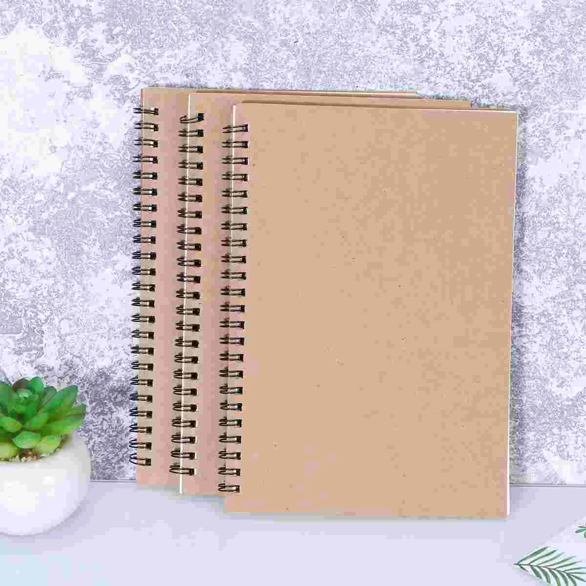 

4Pcs A5 Kraft Notebook Diary Notebook Journal Writing Notebook for Student Size ( ) Office Notebook Student Notebook