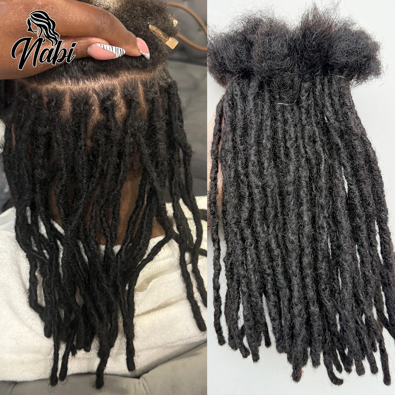 Interlocs 0.6cm Dreadlocks Remy Human Hair Soft Locs Textured Handmade Remy Human Hair Locs Extensions