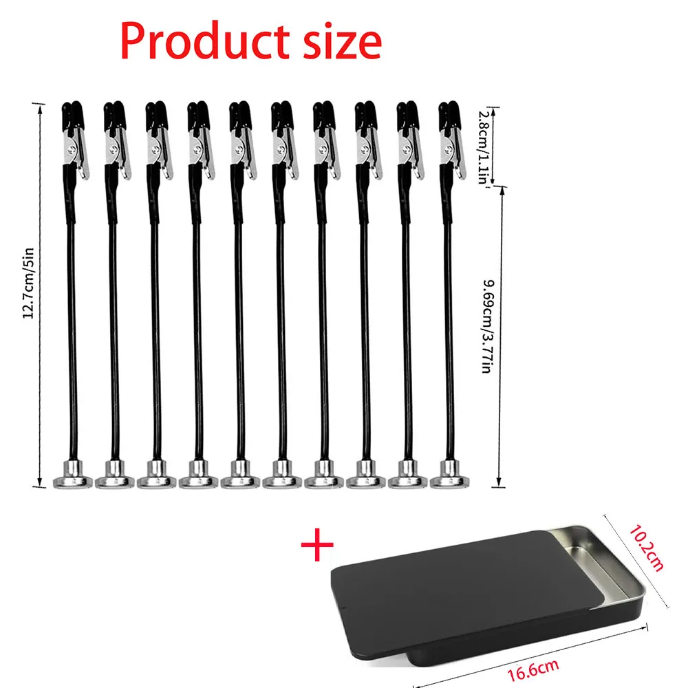 Rafford 12 stuks buigbare modelverf alligator clip sticks rubberen tips + metalen magnetische basis - voor airbrush, hobbymodelonderdelen