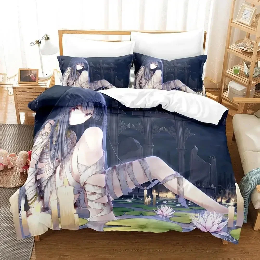 Anime Mummy Girls Bedding Set Boys Girls Twin Queen Size Duvet Cover Pillowcase Bed Kids Adult Fashion Home Textileextile