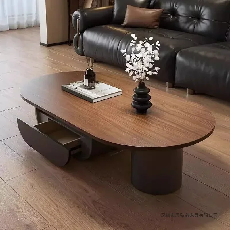 D12-French antique solid wood coffee table living room home high-end lig luxury retro walnut tea table small apartment