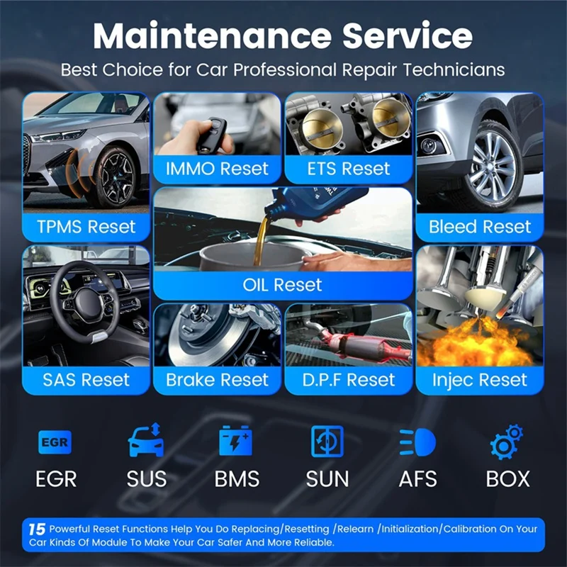 Super Sale OBD2 Scanner Full System Car Diagnostic Tool with 15 Reset Functions, Active Tests,Car Scan Tool for ECU Diagnosis