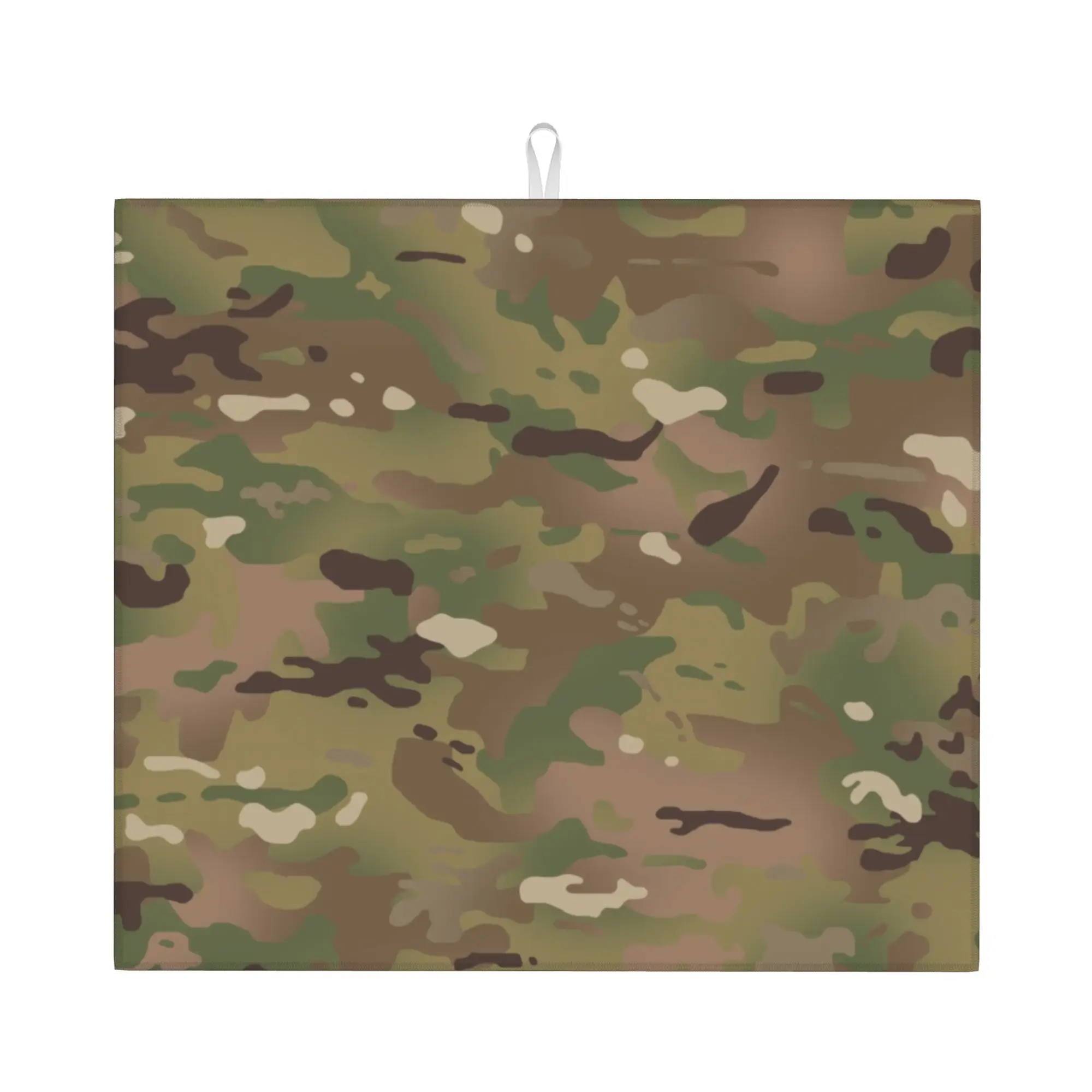 Military Camouflage Pattern Drying Mat For Kitchen Waterproof Non‑Slip Oil Proof Reusable Army Camo Countertop Protector Mat