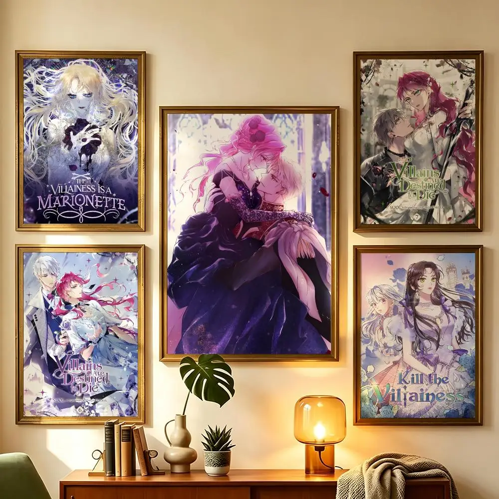 Villains Are Destined to Die Aesthetic Manga Self-Adhesive Poster Waterproof Removable HD Print for Living Room Bedroom Poster