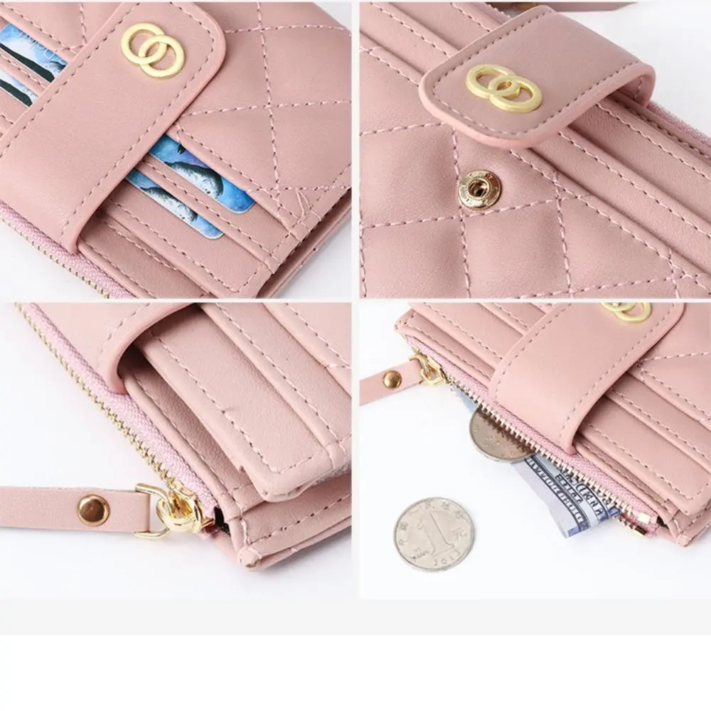 PU Leather Women Wallet Classical Money Bag Solid Color Mini Coin Purse Zipper Small Bifold Wallet