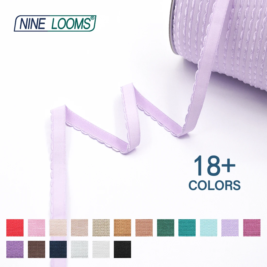 NINE LOOMS Picot BH-Träger, Gummibänder, 3/8 Zoll, 1/2 Zoll, 5/8 Zoll, 10 mm, 13 mm, 15 mm, Plüsch-Schulterband, Dessous-Nähbesätze, 50 100 Yard per Spule – Detail 15