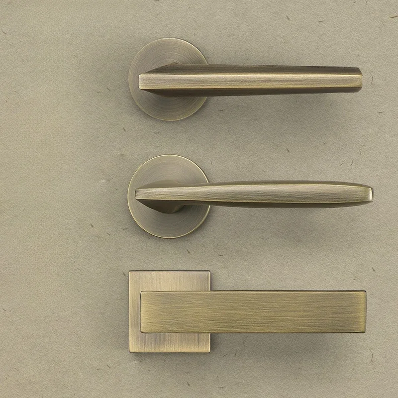 Bronze Indoor Security Door Handle Lock Zinc Alloy Apartment Door Lock Bedroom Mute Deadbolt Lock Furniture Hardware Accessories