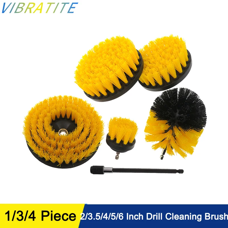 2/3.5/4/5/6 Inch Drill Cleaning Brush 1/3/4 Pcs Scrubber Brush for Cleaning Bathroom Bathtub Cleaning Brush Scrub Drill Tools