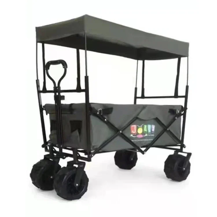 Easy to move Folding Heavy Duty Steel Beach Trolley Cart Small Folding Shopping Trolley Hand Beach Wagon