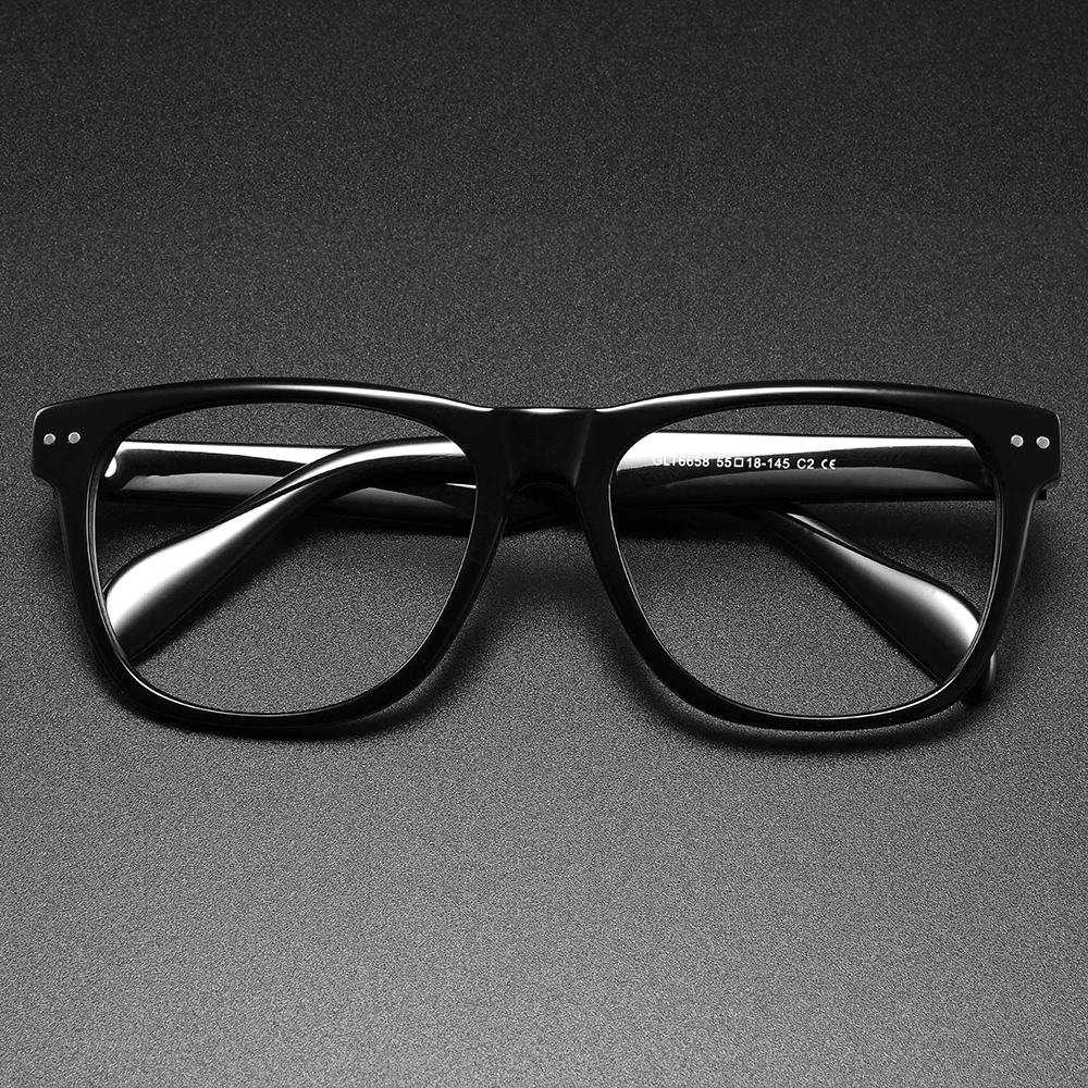 

Vintage Acetate Glasses Frame Men Retro Prescription Myopia Eyeglasses Frame Women Big Face Luxury Brand Designer Eyewear