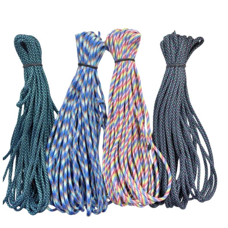 قطر 4 مم، طول 10 أمتار، حبل مظلة تسعة أساسي، مظلة معززة، سوار للتخييم في الهواء الطلق، حبل منسوج ذاتي الصنع #6