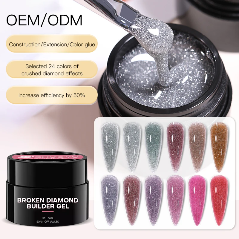 Professional Designer French Manicure UV Glitter Gel Polish Set with Custom Logo Non-Toxic Eco-Friendly Hard Gel Nail Builder