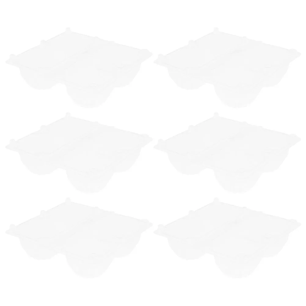 

6pcs Egg Tray Clear Storage Container Blank Box for Packing Refrigerator Plastic Reusable Cartons Egg Dispenser Holder