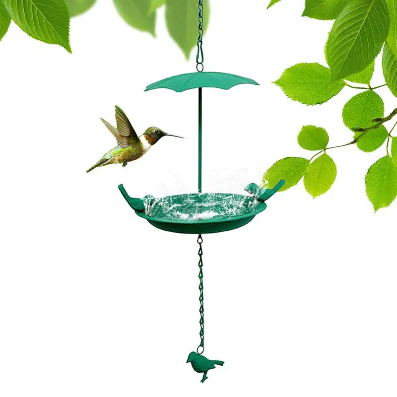 

Bird Bath Outdoor Bird Feeder Tray Metal Bird Bath Bowl With Detachable Chain Hummingbird Bird Water Bowl Bird Feeders For