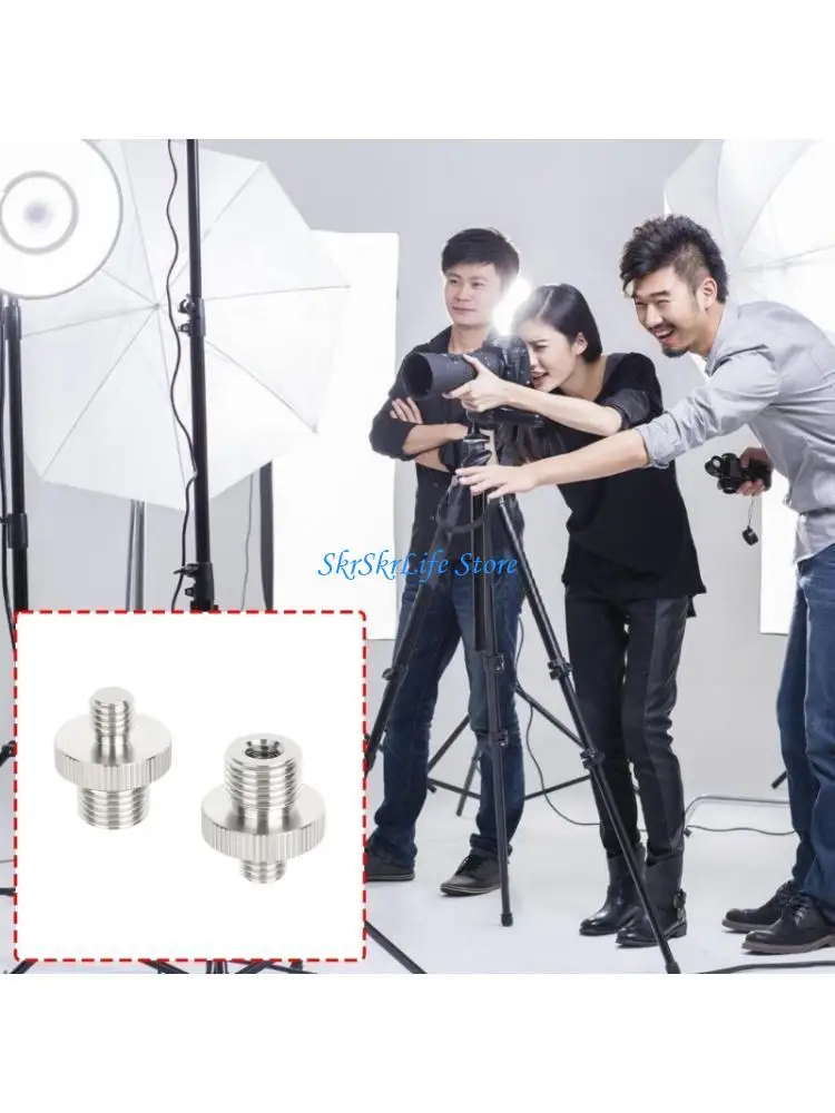 

E65E 2Pcs Threaded Screw Adapter 1/4inch-20 Female Male to 1/2inch-20 Male Threaded Screw Photo Photography Accessories