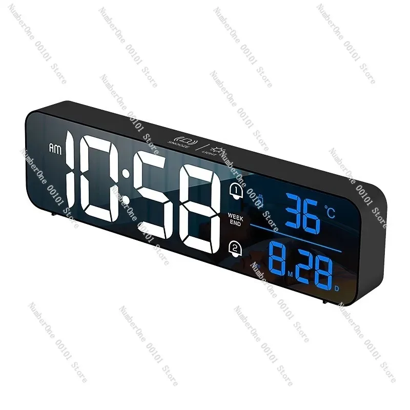 Rechargeable LED Musical Wall Clock Sound Control Snooze Bedside Electronic Alarm Clock With Phone Charging Function