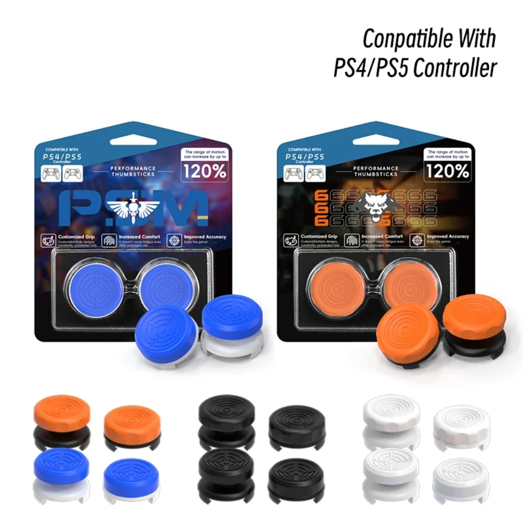

3 шт.PS4 PS5 Высокопроизводительная ручка для большого пальца (набор из 2 предметов) — противоскользящая крышка стержня управления с высоким и низким вырезом