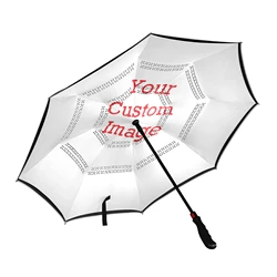 Automatic Reverse Umbrella For Vehicles Double Layer Sunny And Rainy Large Male And Female Storm Resistant Straight Rod Umbrella