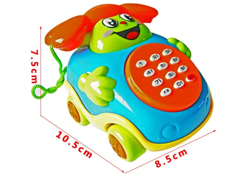 New Children's Early Education Puzzle Music Phone with Bell with Light Music Fun  Phone Cartoon Bus  Car Baby Toy Kids Gift